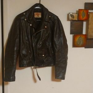 Genuine Leather Biker Jacket Men's size 40R